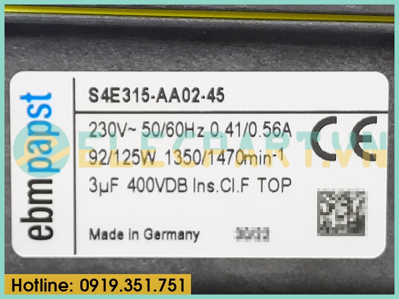 Quạt tản nhiệt EBMPAPST S4E315-AA02-45, 230VAC, 315mm