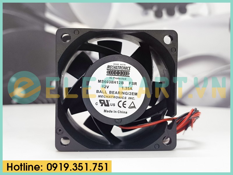 Quạt biến tần MECHATRONICS MS6038H12B FSR, 12VDC, 60x60x38mm