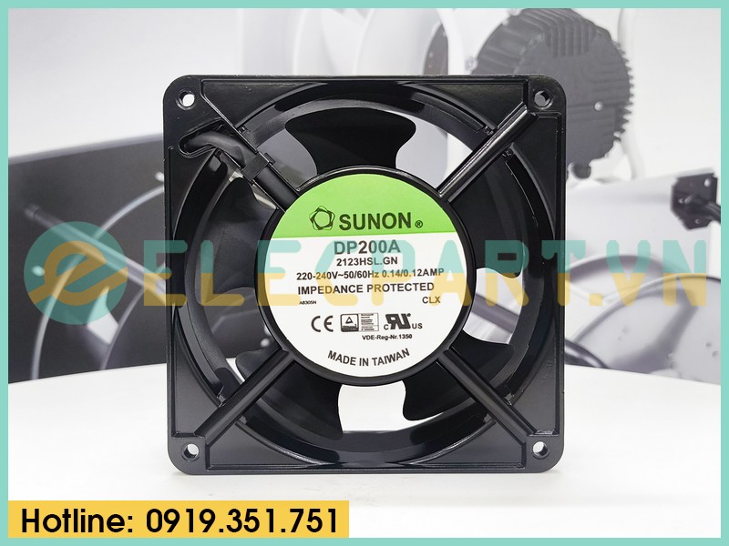 Quạt tản nhiệt Sunon DP200A-2123HSL.GN, 220-240VAC, 120x120x38mm