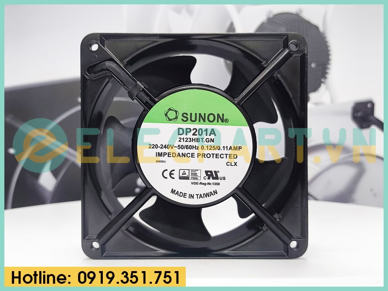 Quạt tản nhiệt Sunon DP201A-2123HBT.GN, 220-240VAC, 120x120x38mm