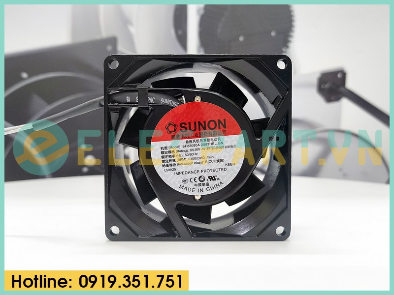 Quạt tản nhiệt Sunon SF23080A-2083HBL, 220-240VAC, 80x80x38mm