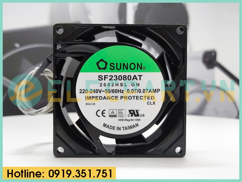 Quạt tản nhiệt Sunon SF23080AT-2082HSL.GN, 220-240VAC, 80x80x25mm