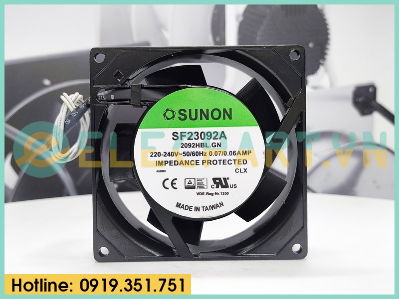 Quạt tản nhiệt Sunon SF23092A-2092HBL.GN, 220-240VAC, 92x92x25mm