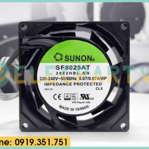 Quạt tản nhiệt Sunon SF8025AT-2082HBL.GN, 220-240VAC, 80x80x25mm