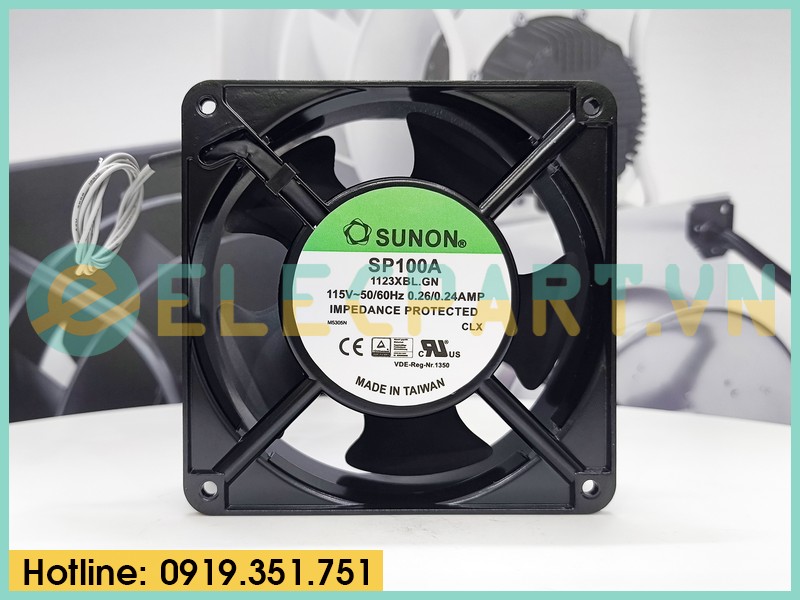 Quạt tản nhiệt Sunon SP100A-1123XBL.GN, 220-240VAC, 120x120x38mm