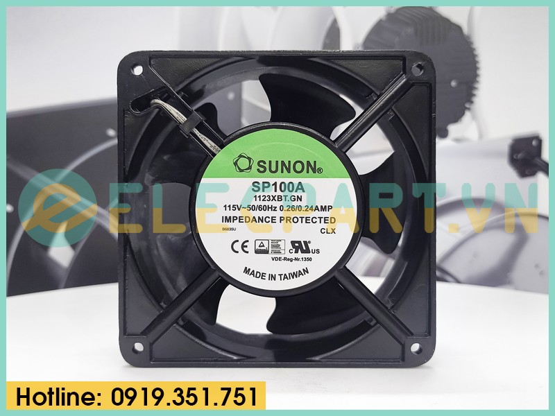 Quạt tản nhiệt Sunon SP100A-1123XBT.GN, 220-240VAC, 120x120x38mm