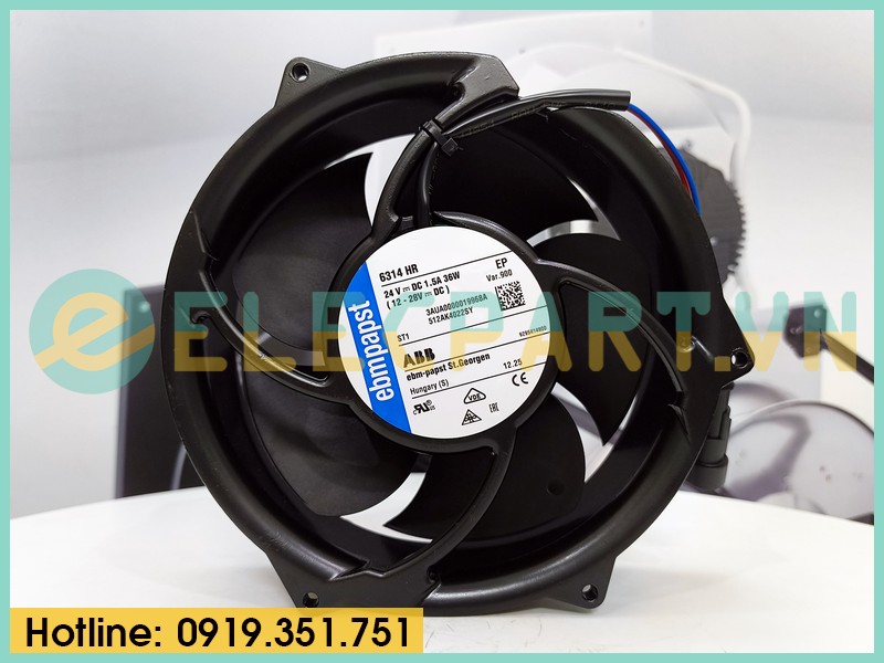 Quạt tản nhiệt EBMPAPST 6314HR, 24VDC, 172x51mm