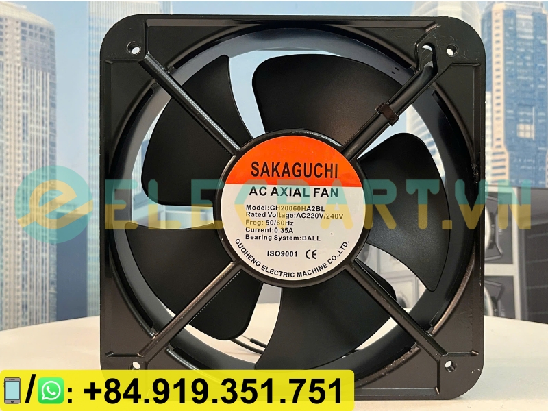 Quạt tản nhiệt SAKAGUCHI GH20060HA2BL, 220-240VAC, 200x200x60mm