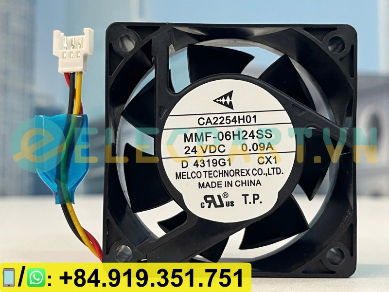 Quạt tản nhiệt MELCO MMF-06H24SS-CX1, 24VDC, 60x60x25mm
