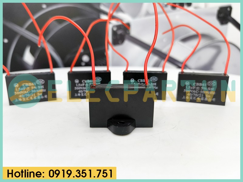 Tụ điện CBB61 1.5uF, 500VAC Dây cắm