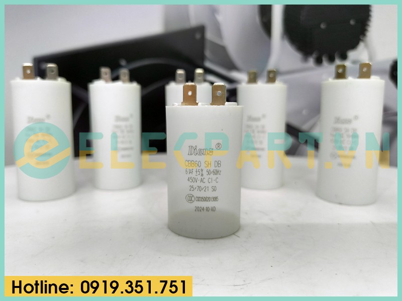 Tụ điện Dianz CBB60 6uF, 450VAC Jack cắm
