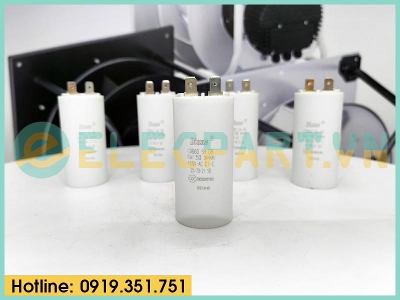 Tụ điện Dianz CBB60 10uF, 450VAC Giắc cắm
