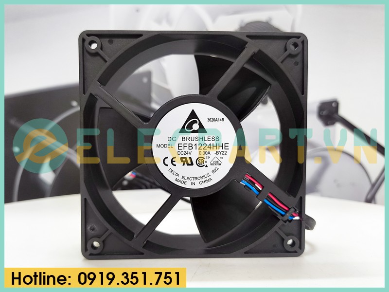 Quạt biến tần DELTA EFB1224HHE, 24VDC, 120x120x38mm
