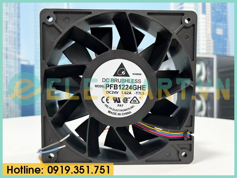 Quạt biến tần DELTA PFB1224GHE, 24VDC, 120x120x38mm
