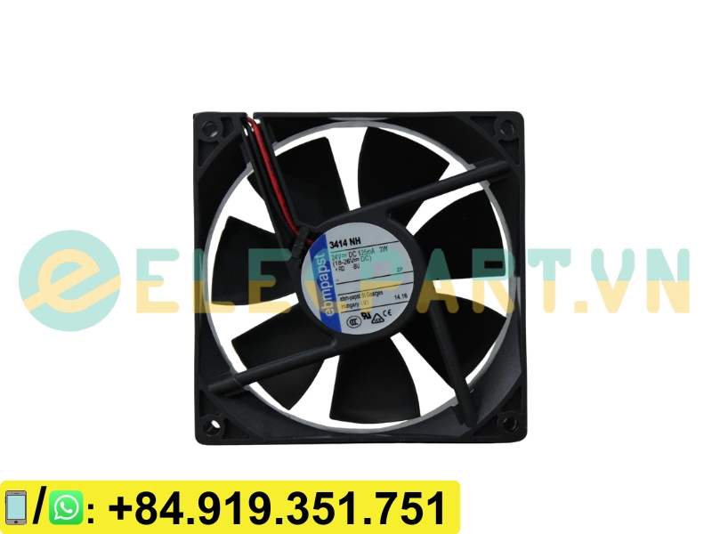 Quạt tản nhiệt EBMPAPST 3414NH, 24VDC, 92x92x25mm