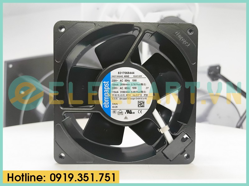 Quạt tản nhiệt EBMPAPST 4656Z, 230VAC, 120x120x38mm