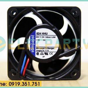 Quạt tản nhiệt EBMPAPST 624HHU, 24VDC, 60x60x25mm