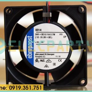 Quạt tản nhiệt EBMPAPST 8314, 24VDC, 80x80x32mm
