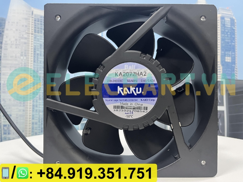 Quạt hút tủ điện KAKU KA2072HA2, 220-240VAC, 208x208x72mm