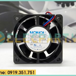 Quạt tản nhiệt NONOISE F6025E24B, 24VDC, 60x60x25mm