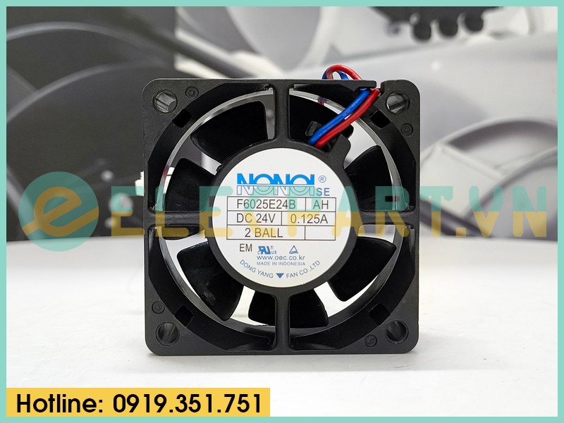 Quạt tản nhiệt NONOISE F6025E24B, 24VDC, 60x60x25mm