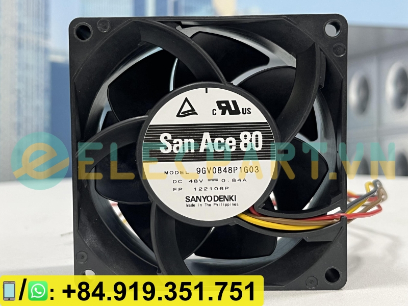 Quạt tản nhiệt SANYO DENKI 9GV0848P1G03, 48VDC, 80x80x38mm