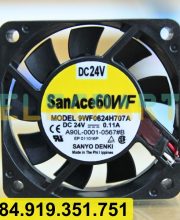 Quạt biến tần chống nước SANYO DENKI 9WF0624H707A, 24VDC, 60x60x15mm