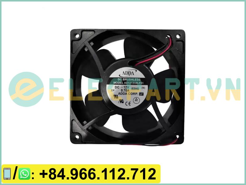 Quạt tản nhiệt ADDA AD1212UB-F51, 12VDC, 120x120x38mm
