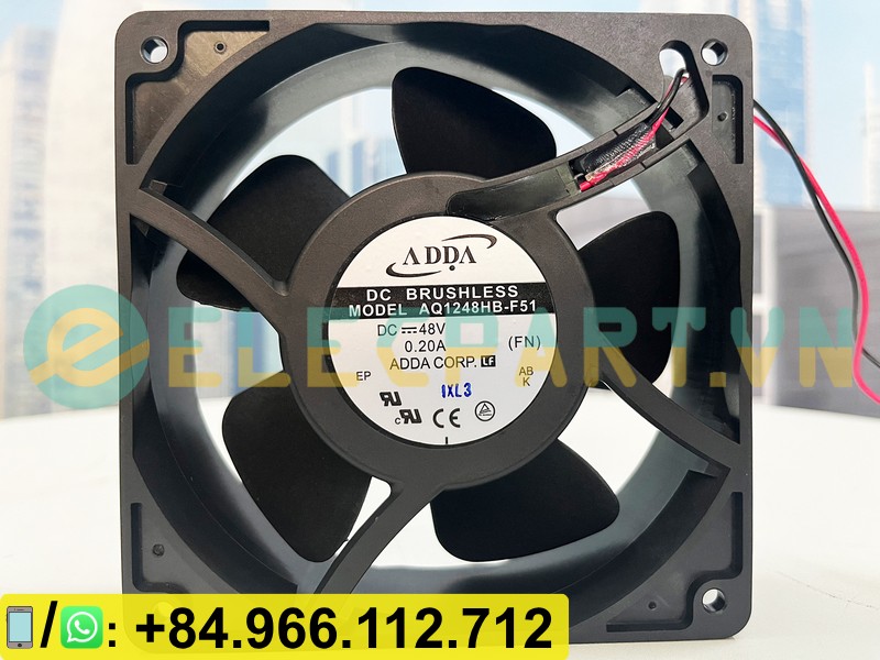 Quạt tản nhiệt ADDA AQ1248HB-F51, 48VDC, 120x120x38mm