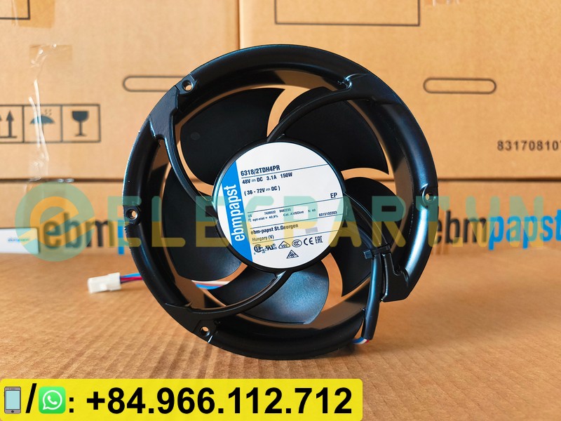 Quạt tản nhiệt EBMPAPST 6318/2TDH4PR, 48VDC, 172x51mm