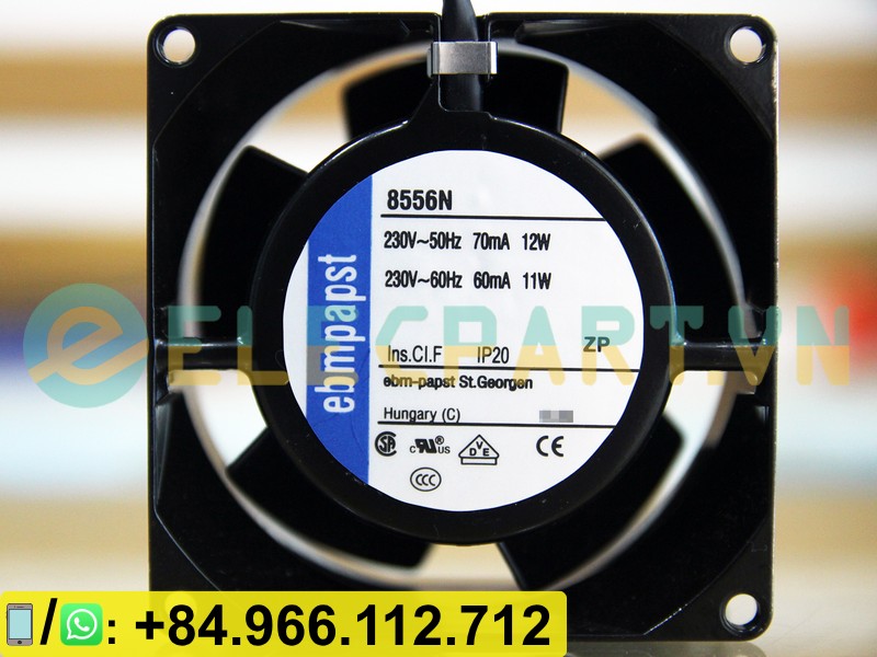 Quạt tản nhiệt EBMPAPST 8556N, 230VAC, 80x80x38mm