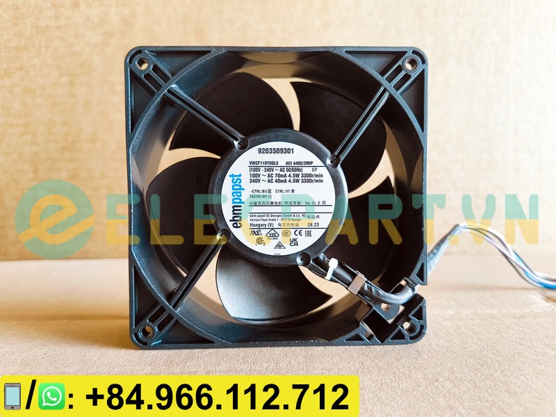 Quạt tản nhiệt EBMPAPST ACi4400/2HHP, 100~240VAC, 120x120x38mm
