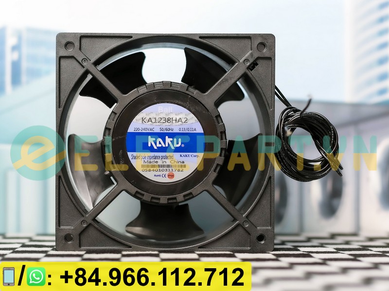 Quạt chống nước IP68 KAKU KA1238HA2, 220-240VAC, 120x120x38mm