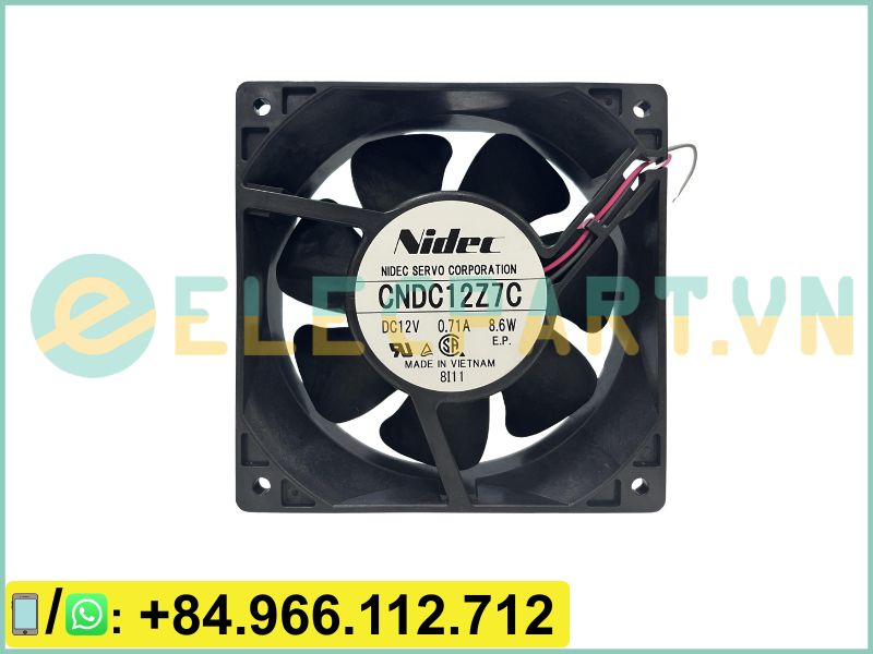 Quạt tản nhiệt NIDEC CNDC12Z7C, 12VDC, 120x120x38mm