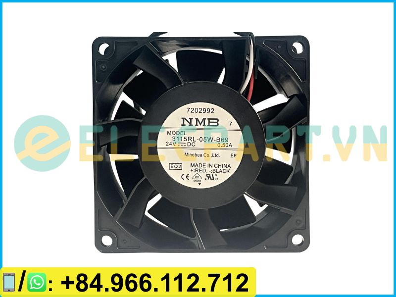 Quạt tản nhiệt NMB 3115RL-05W-B69, 24VDC, 80x80x38mm