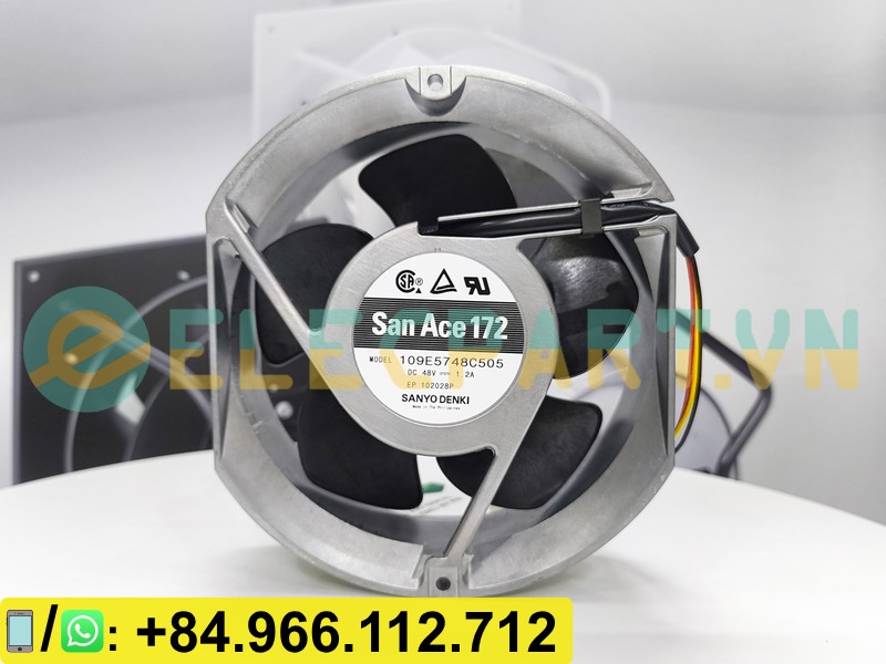 Quạt biến tần SANYO DENKI 109E5748C505, 48VDC, 172x150x51mm