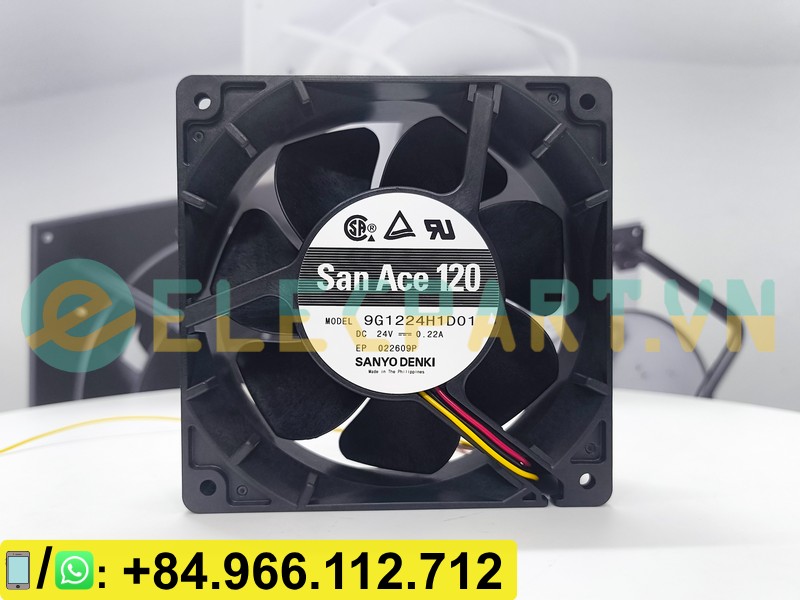 Quạt biến tần SANYO DENKI 9G1224H1D01, 24VDC, 120x120x38mm