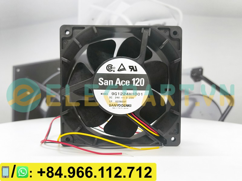 Quạt biến tần SANYO DENKI 9G1224H1D01, 24VDC, 120x120x38mm