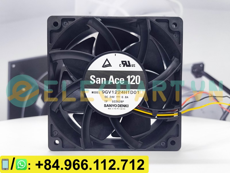 Quạt biến tần SANYO DENKI 9GV1224H1D01, 24VDC, 120x120x38mm