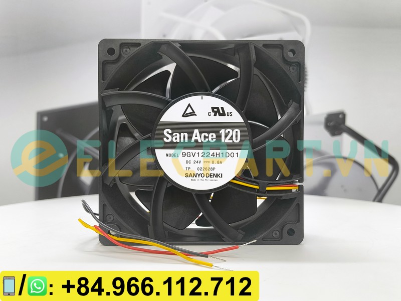 Quạt biến tần SANYO DENKI 9GV1224H1D01, 24VDC, 120x120x38mm