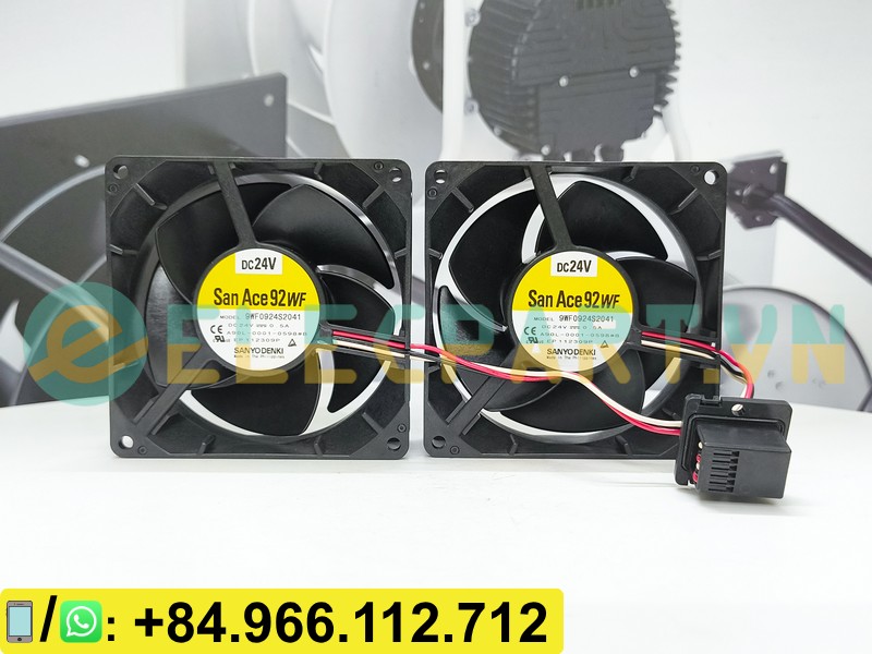 Quạt biến tần SANYO DENKI 9WF0924S2041, 24VDC, 92x92x32mm