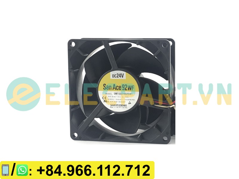 Quạt biến tần SANYO DENKI 9WF0924S2041, 24VDC, 92x92x32mm