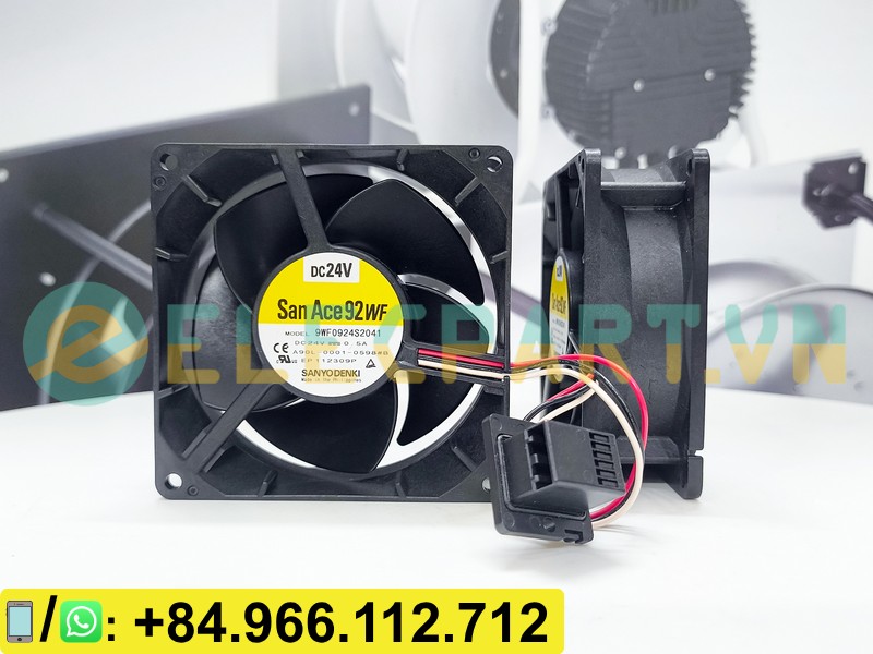Quạt biến tần SANYO DENKI 9WF0924S2041, 24VDC, 92x92x32mm