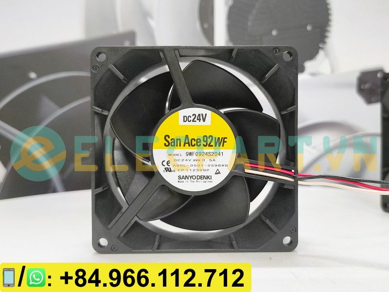 Quạt biến tần SANYO DENKI 9WF0924S2041, 24VDC, 92x92x32mm