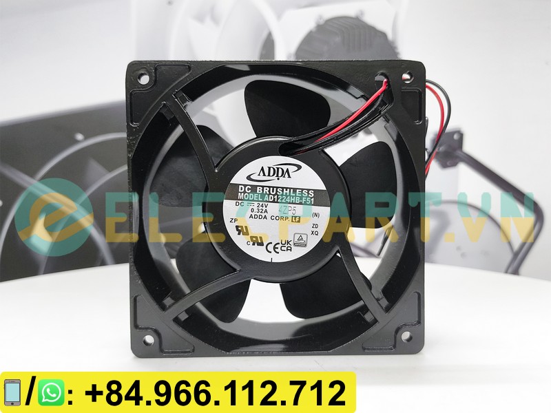 Quạt tản nhiệt ADDA AD1224HB-F51, 24VDC, 120x120x38mm