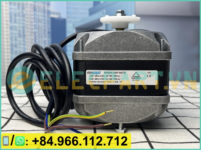 Motor quạt EBMPAPST M4Q045-DA01-A4/C01 dùng cho tủ đông, 230VAC