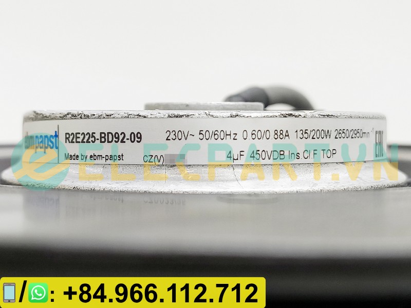 Quạt tản nhiệt EBMPAPST R2E225-BD92-09, 230VAC, 225mm