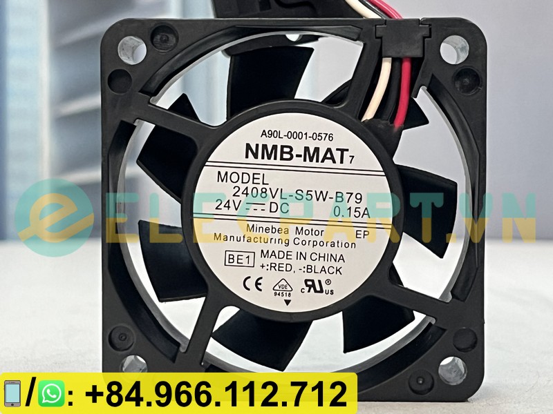 Quạt tản nhiệt NMB 2408VL-S5W-B79, 24VDC, 60x60x20mm