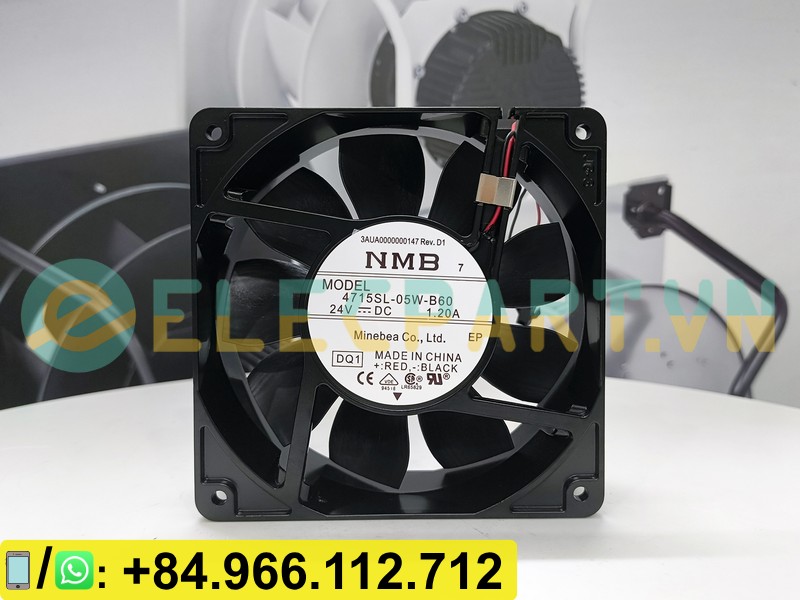 Quạt tản nhiệt NMB 4715SL-05W-B60, 24VDC, 120x120x38mm