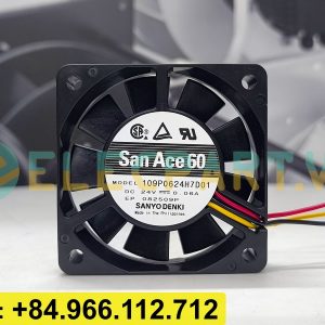 Quạt tản nhiệt SANYO DENKI 109P0624H7D01, 24VDC, 60x60x15mm